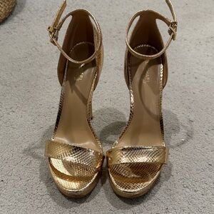 Michael Kors Shimmering Gold Platform Heels